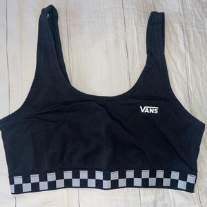 Vans Size Medium Black & Checkered band Bralette. Unlined